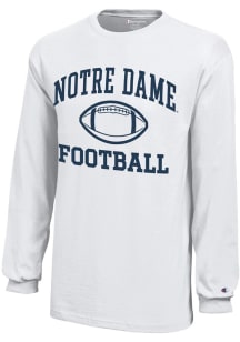 Champion Notre Dame Fighting Irish Youth White Football Core Long Sleeve T-Shirt