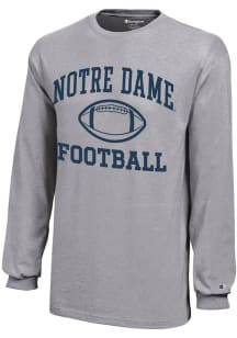 Champion Notre Dame Fighting Irish Youth Grey Football Core Long Sleeve T-Shirt