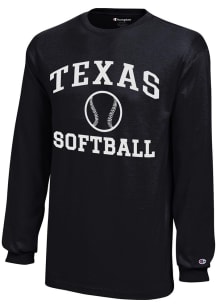 Champion Texas Longhorns Youth Black Softball Core Long Sleeve T-Shirt
