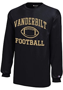 Champion Vanderbilt Commodores Youth Black Football Core Long Sleeve T-Shirt