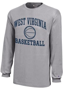 Champion West Virginia Mountaineers Youth Grey Basketball Core Long Sleeve T-Shirt