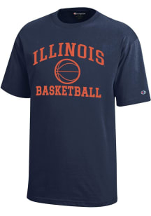 Youth Illinois Fighting Illini Navy Blue Champion Basketball Core Short Sleeve T-Shirt