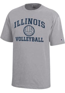 Youth Illinois Fighting Illini Grey Champion Volleyball Core Short Sleeve T-Shirt