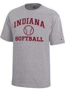 Youth Indiana Hoosiers Grey Champion Softball Core Short Sleeve T-Shirt