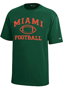 Champion Miami Hurricanes Youth Green Football Core Short Sleeve T-Shirt