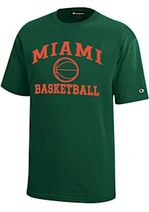 Champion Miami Hurricanes Youth Green Basketball Core Short Sleeve T-Shirt