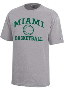Champion Miami Hurricanes Youth Grey Basketball Core Short Sleeve T-Shirt