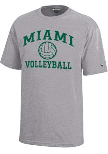 Champion Miami Hurricanes Youth Grey Volleyball Core Short Sleeve T-Shirt