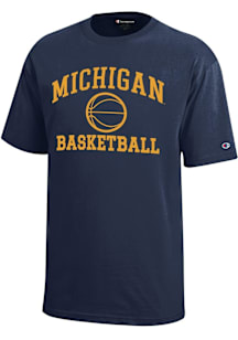 Champion Michigan Wolverines Youth Blue Basketball Core Short Sleeve T-Shirt