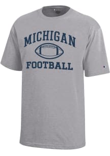 Youth Michigan Wolverines Grey Champion Football Core Short Sleeve T-Shirt
