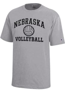 Champion Nebraska Cornhuskers Youth Grey Volleyball Core Short Sleeve T-Shirt