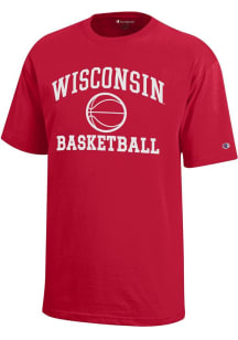 Youth Wisconsin Badgers Red Champion Basketball Core Short Sleeve T-Shirt