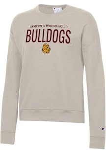 Champion UMD Bulldogs Womens Tan Powerblend Crew Sweatshirt