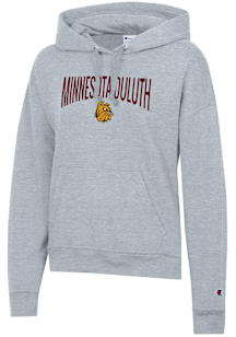 Champion UMD Bulldogs Womens Grey Powerblend Hooded Sweatshirt