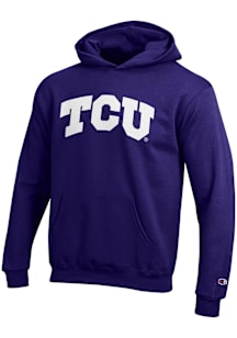 Champion TCU Horned Frogs Youth Purple Powerblend Long Sleeve Hoodie