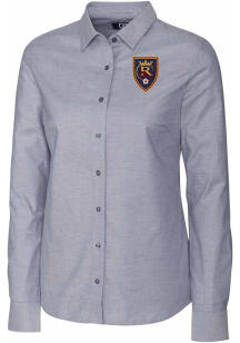 Cutter and Buck Real Salt Lake Womens Stretch Oxford Long Sleeve Charcoal Dress Shirt