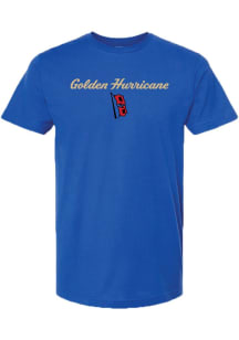 Tulsa Golden Hurricane Blue Summit Sportswear Script Logo Short Sleeve T Shirt