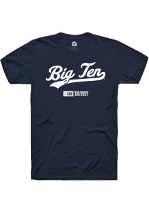 Big Ten Navy Blue Rally Script Logo Short Sleeve T Shirt