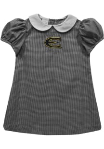 Vive La Fete Emporia State Hornets Baby Girls Black Gingham Collar Short Sleeve Dress