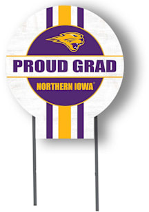 Northern Iowa Panthers KH Sports Fan 20x20 Circle Yard Sign with Stakes Proud Grad Yard Sign - Whi..