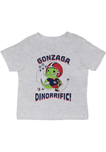 Vive La Fete Gonzaga Bulldogs Infant Dino-Riffic Short Sleeve T-Shirt Grey