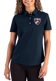 Cutter and Buck FC Dallas Womens Navy Blue Advantage Short Sleeve Polo Shirt