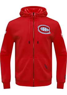 Pro Standard Montreal Canadiens Mens Red Classic Chenille Long Sleeve Zip Fashion