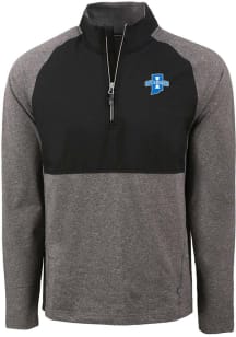 Cutter and Buck Indiana State Sycamores Mens Black Adapt Eco Hybrid Long Sleeve Qtr Zip Pullover