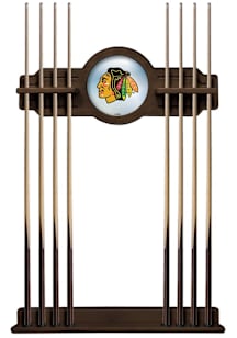 Chicago Blackhawks Solid Wood Cue Rack Pool Table