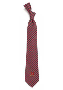 Gingham Maryland Terrapins Mens Tie - Red