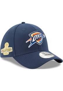 New Era Oklahoma City Thunder Mens Navy Blue 2025 NBA Champions Edition Team Classic Side Patch 39..