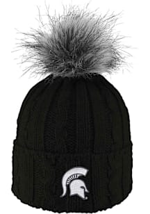 LogoFit Michigan State Spartans Black Alps Pom Womens Knit Hat