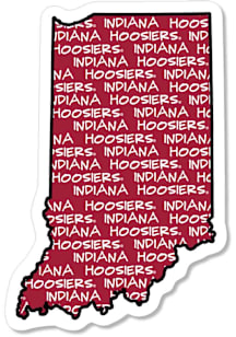 Indiana Hoosiers 3.5" Text Filled State Rugged Stickers - Crimson