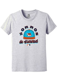 Summit Sportswear Somerset Patriots Youth Grey Circle Cap Copa Short Sleeve T-Shirt