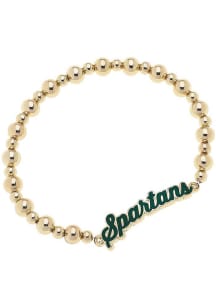Autograph Stretch Michigan State Spartans Womens Bracelet - Gold