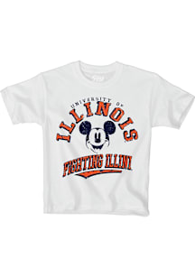 Illinois Fighting Illini Youth White Mickey Short Sleeve T-Shirt