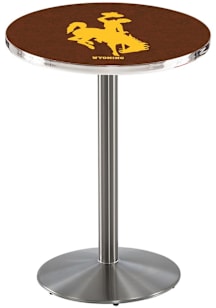 Wyoming Cowboys Stainless Round Base Pub Table