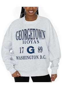 Gameday Couture Georgetown Hoyas Womens Ash Allegiance Crew Sweatshirt