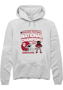 Summit Sportswear Indiana Hoosiers Mens White Headlines 2025 National Champions Long Sleeve Hoodie