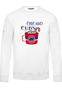 Levelwear Chicago Cubs Mens White Zane Mellow Long Sleeve Crew Sweatshirt