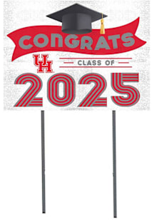 Houston Cougars KH Sports Fan Class of 2025 graduation graphic Yard Sign - White