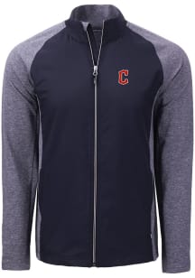 Cutter and Buck Cleveland Guardians Mens Navy Blue Adapt Eco Big and Tall Light Weight Jacket