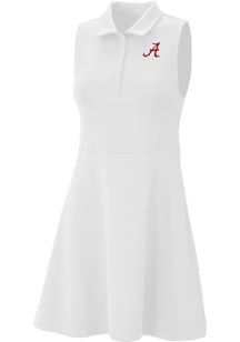 Columbia Alabama Crimson Tide Womens White Heat Seal Match Short Sleeve Dress