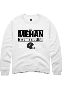 Ben Mehan Rally Mens White Cincinnati Bearcats NIL Stacked Box Crew Sweatshirt