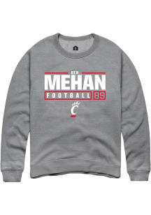 Ben Mehan Rally Mens Graphite Cincinnati Bearcats NIL Stacked Box Crew Sweatshirt