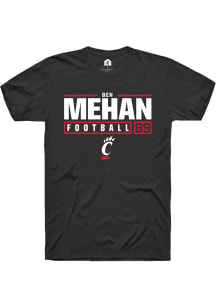 Ben Mehan Black Cincinnati Bearcats NIL Stacked Box Short Sleeve T Shirt