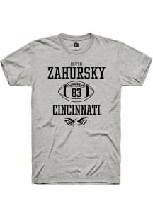 Devyn Zahursky  Cincinnati Bearcats Ash Rally NIL Sport Icon Short Sleeve T Shirt