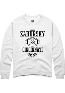 Devyn Zahursky  Rally Cincinnati Bearcats Mens White NIL Sport Icon Long Sleeve Crew Sweatshirt