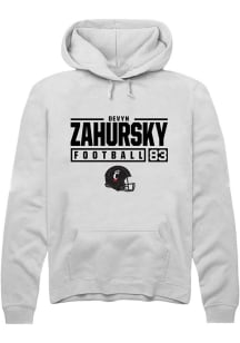 Devyn Zahursky  Rally Cincinnati Bearcats Mens White NIL Stacked Box Long Sleeve Hoodie