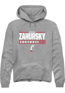 Devyn Zahursky  Rally Cincinnati Bearcats Mens Graphite NIL Stacked Box Long Sleeve Hoodie